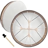 16" Shaman Drum Handcrafted Shamanic Frame Drum Goatskin Solid Wood 16-inch | Handmade Native American Drums Hardwood with Drumstick Stick Mallet for Adults Yoga Meditation Relax Healing