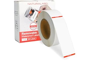 NATURALABEL 300 PCS Blank Removable Freezer Labels with Dispenser - 1" x 3" Food Labels for Meal Prep Containers, Easy Peel-O