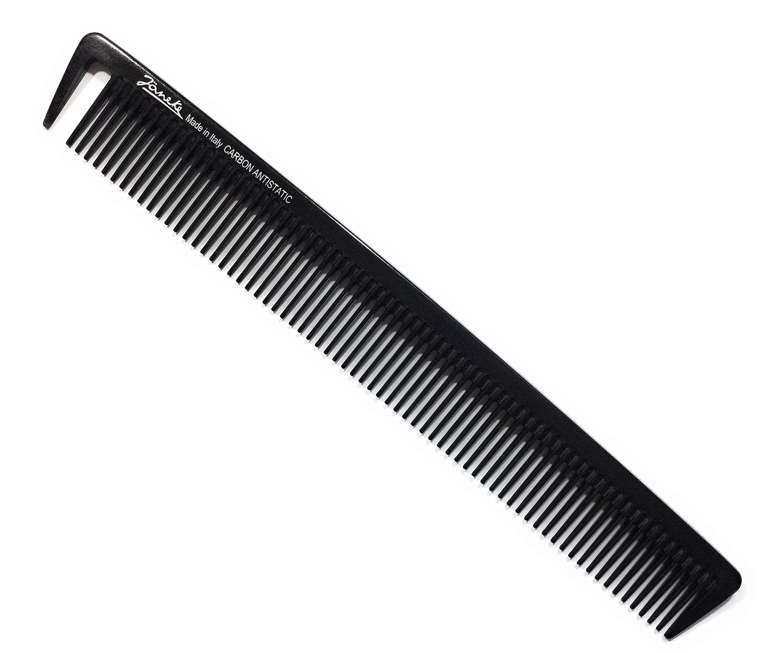 Jäneke Hair Cutting Comb 55812 Carbon Comb 22 cm (Anti-Static Hair Comb Continuous Wide Tooth + with Partition Tooth (812)