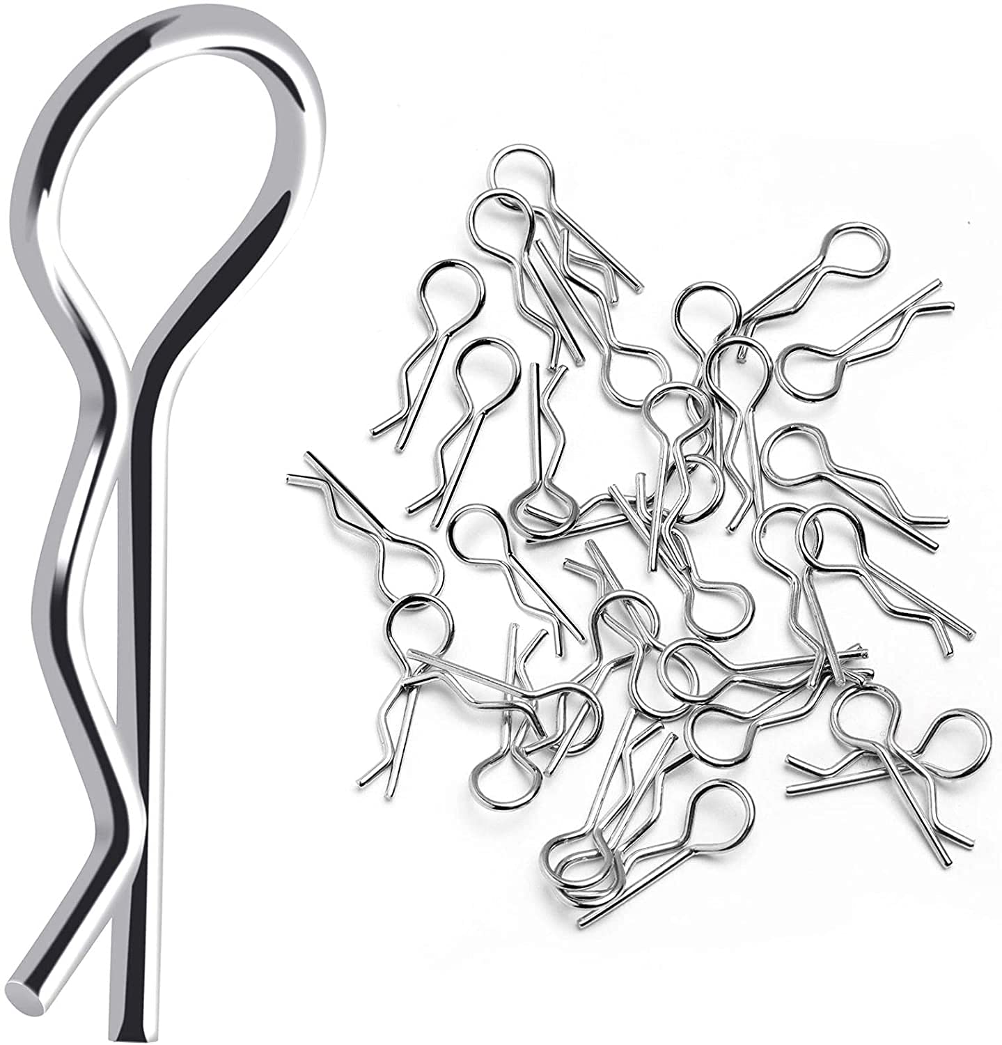 YUNIQUE GREEN-CLEAN-POWER - Stainless Steel Body Clips for RC Cars 1/16 | Rust and Wear Resistant | Easy to Install, Silver