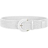 Women Wide Woven Belt for Dresses Fashion Rattan Braided Waist Belt Straw Raffia Boho Belt for Jeans