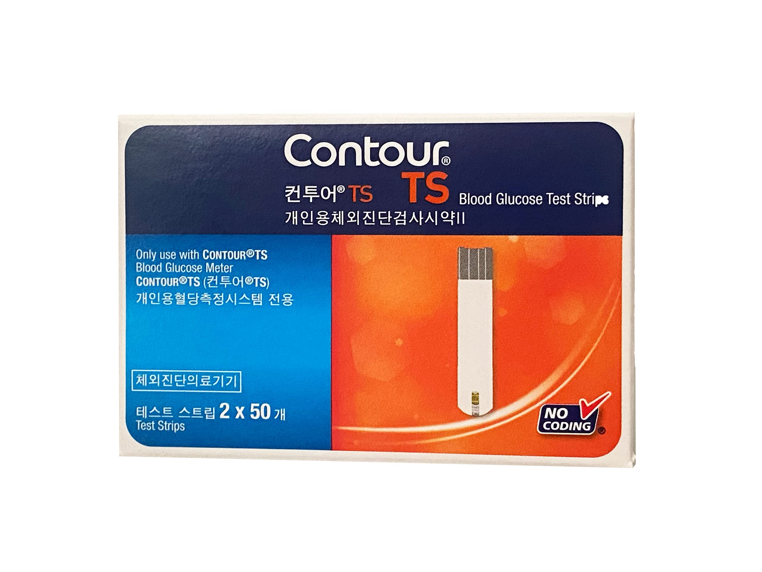 Ascencia Contour TS Diabetic Blood Glucose Test Strips 50x2=100