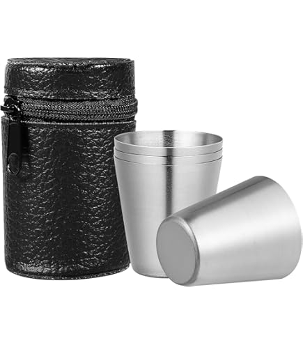 Lot De 4 Verres à Shot Incassables Réutilisables En Acier Inoxydable