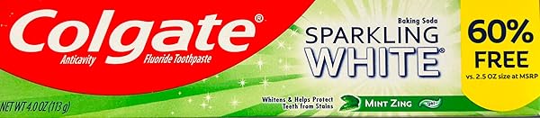 COLGATE SPARKLING WHITE WHITENING TOOTHPASTE, MINT – 4 OUNCE (6 PACK)