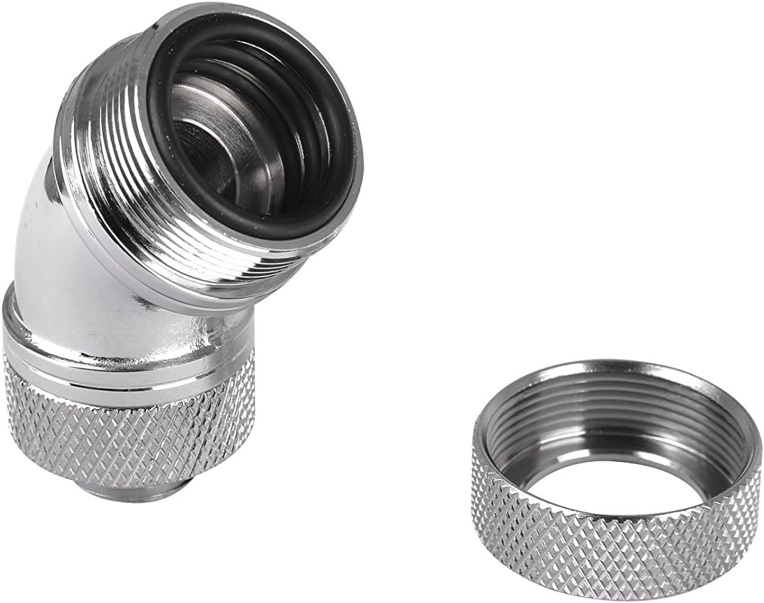 Thermaltake Pacific 16 mm 45-Degree G1/4 PETG Tube Compression OD - Chrome, CL-W096-CA00SL-A - Image 3