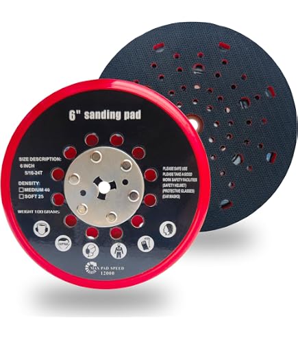 VIKKSAER 3-Pack 5" 8-Hole Sander Replacement Pads – Compatible With Bosch ROS20VS, ROS20VSC, ROS20VSK, ROS10, RS035, RS034 – Medium Hardness Rubber