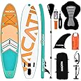 NACATIN Inflatable Stand Up Paddle Board with Kayak Seat,10'6"Upgrade Version Blow Up Paddle Boards for Adults with Premium SUP Accessories&Backpack,Adjustable Paddle,Camera Mount,Fins,Hand Pump
