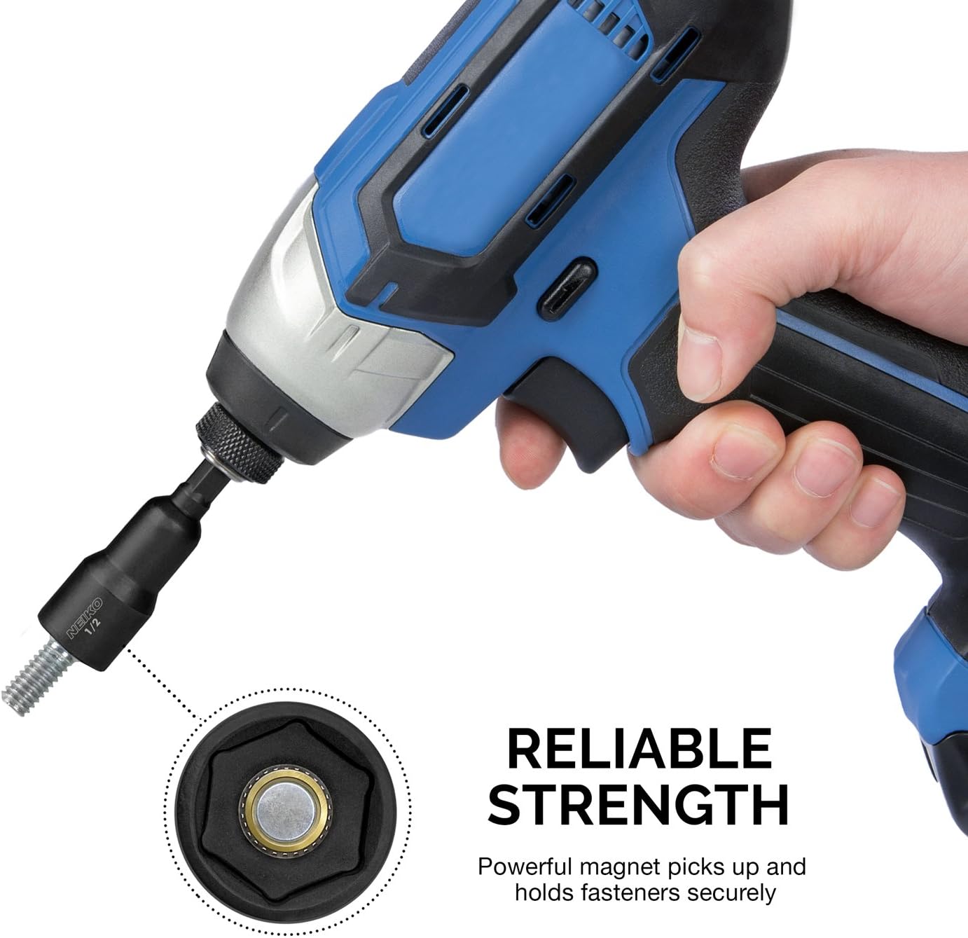 Neiko 10190A Impact Ready Magnetic Nut Driver Bit Set, 6Piece CR-V | SAE: Home Improvement