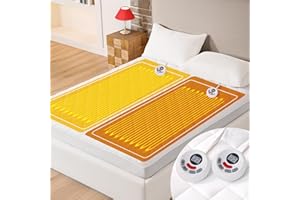 DOPEDIO Heated Mattress Pad Queen Size,Dual Control Electric Mattress pad with 12 Heat Settings & 1-12 Hour Auto Off,8-21" De