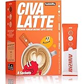 CIVA LATTE Korean Instant 3-in-1 Cinnamon Latte Coffee, Premium Vanilla Mix- Freeze Dried Beans & Himalayan Pink Salt, Smooth Medium Roast, No Trans Fat, Café Style Single Serve Sachets 8 Packets