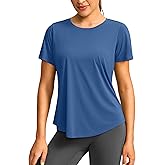 Women's Short Sleeve Workout Shirts UPF 50+ Sun Protection T-Shirts Quick Dry Breathable Gym Running Hiking Tops for Women