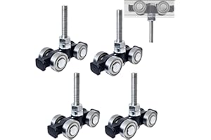 YOVXKAN Trolley Assembly,4 Wheel Silent Trolley Rollers for Use with 1-5/8" Wide and All 1-5/8" or Taller Unistrut Strut Channel Black (Pack of 4)