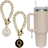 Wabogove Letter Charm Accessories for Stanley Cup 2PCS Initial Name ID Personalized Handle Charm for Stanley Tumbler