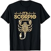 October November It's Scorpio Season Zodiac Sign Heartbeat T-Shirt