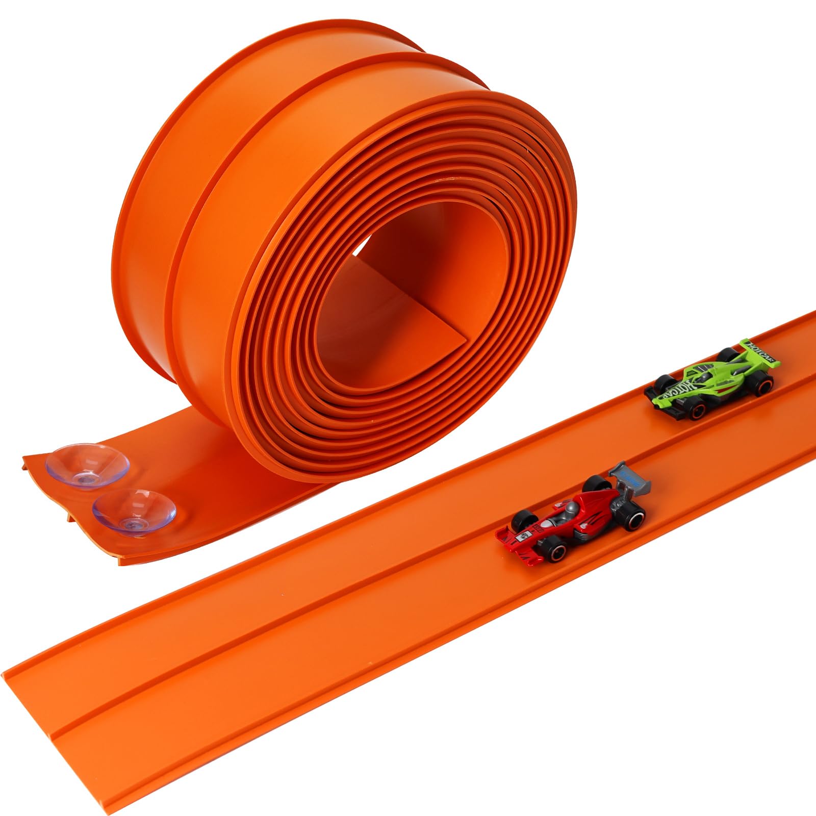 Photo 1 of 15 Ft Flexible Race Track for Kids with Simple and Versatile Gameplay, Safe and Durable Materials, Easy to Clean and Store, Including Storage Bag and 2 Small Race Cars, Birthday Gifts for Kids Age 2-7
