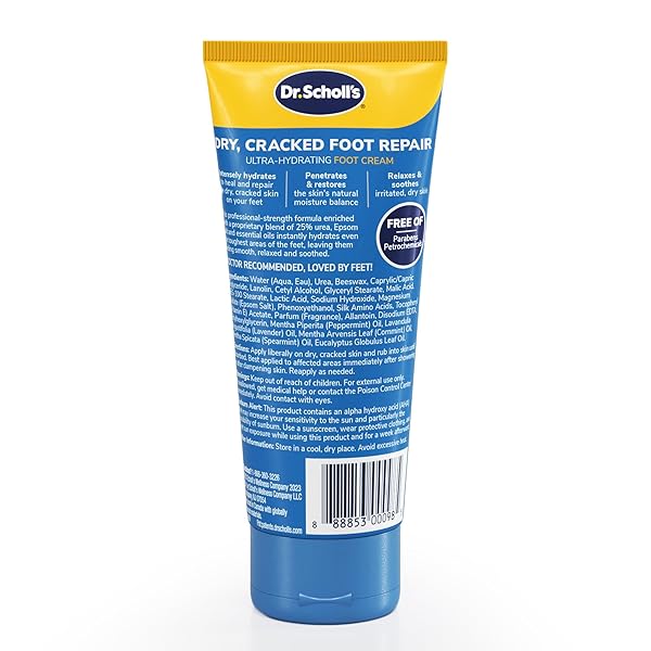 DR. SCHOLL’S DRY, CRACKED FOOT REPAIR ULTRA-HYDRATING FOOT CREAM MOISTURIZER, 3.5 OZ, SKIN CARE FOOT LOTION WITH 25% UREA FOR DRY CRACKED FEET, HEALS AND MOISTURIZES FOR HEALTHY FEET