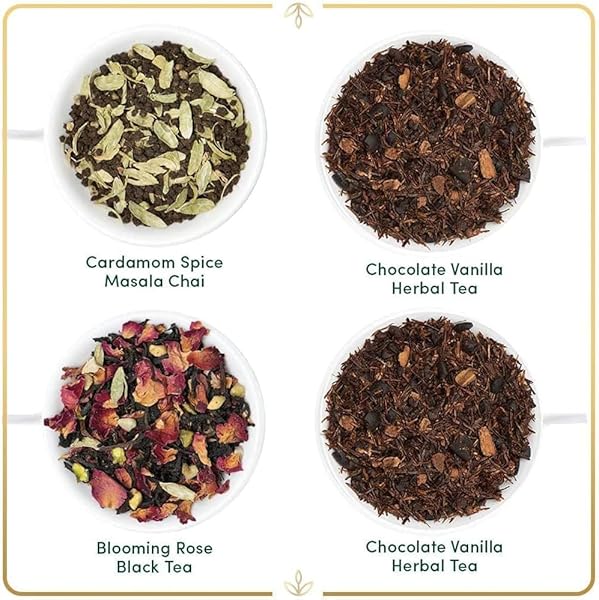VAHDAM, ANNIVERSARY TEA GIFT SETS (7.05OZ/100+ CUPS) GIFT BOX FOR COUPLE | 4 LOOSE LEAF TEA – GREEN TEA, HERBAL TEA | GLUTEN FREE, NON GMO | GIFTS FOR WOMEN, GIFTS FOR MEN, GIFTS FOR HIM/HER