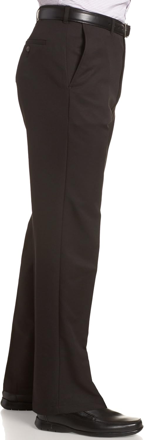 Haggar Men's Cool 18 Hidden Expandable-Waist Plain-Front Pant, Classic Fit at  Men’s Clothing store: Dress Pants
