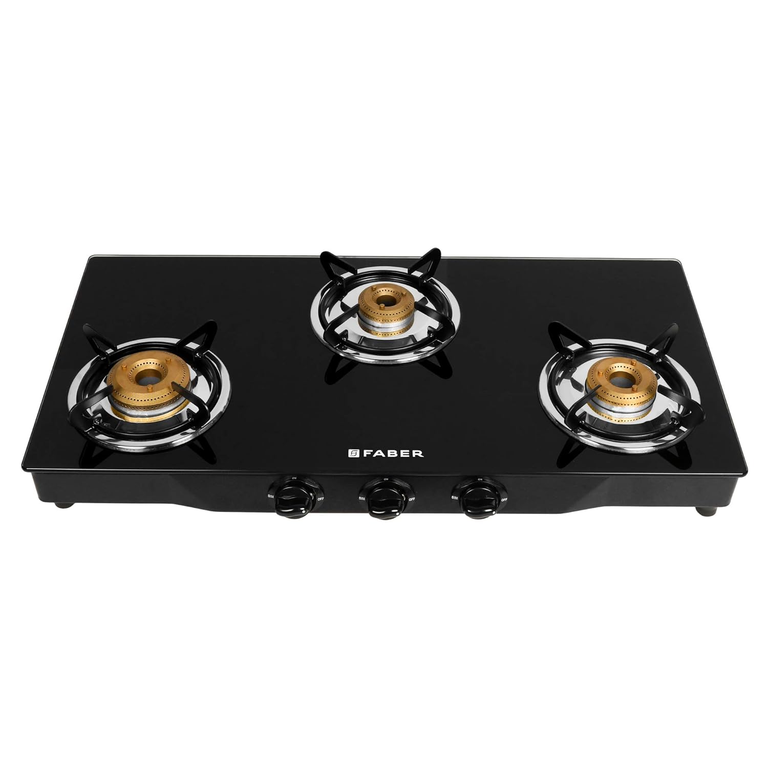 Jumbo Glass Top 3 Burner Gas Stove with Manual Ignition Faber Best