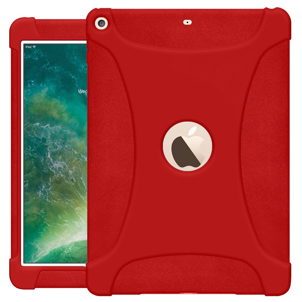 AMZER Silicone Skin Jelly Case - Red For Apple iPad 9.7 2018