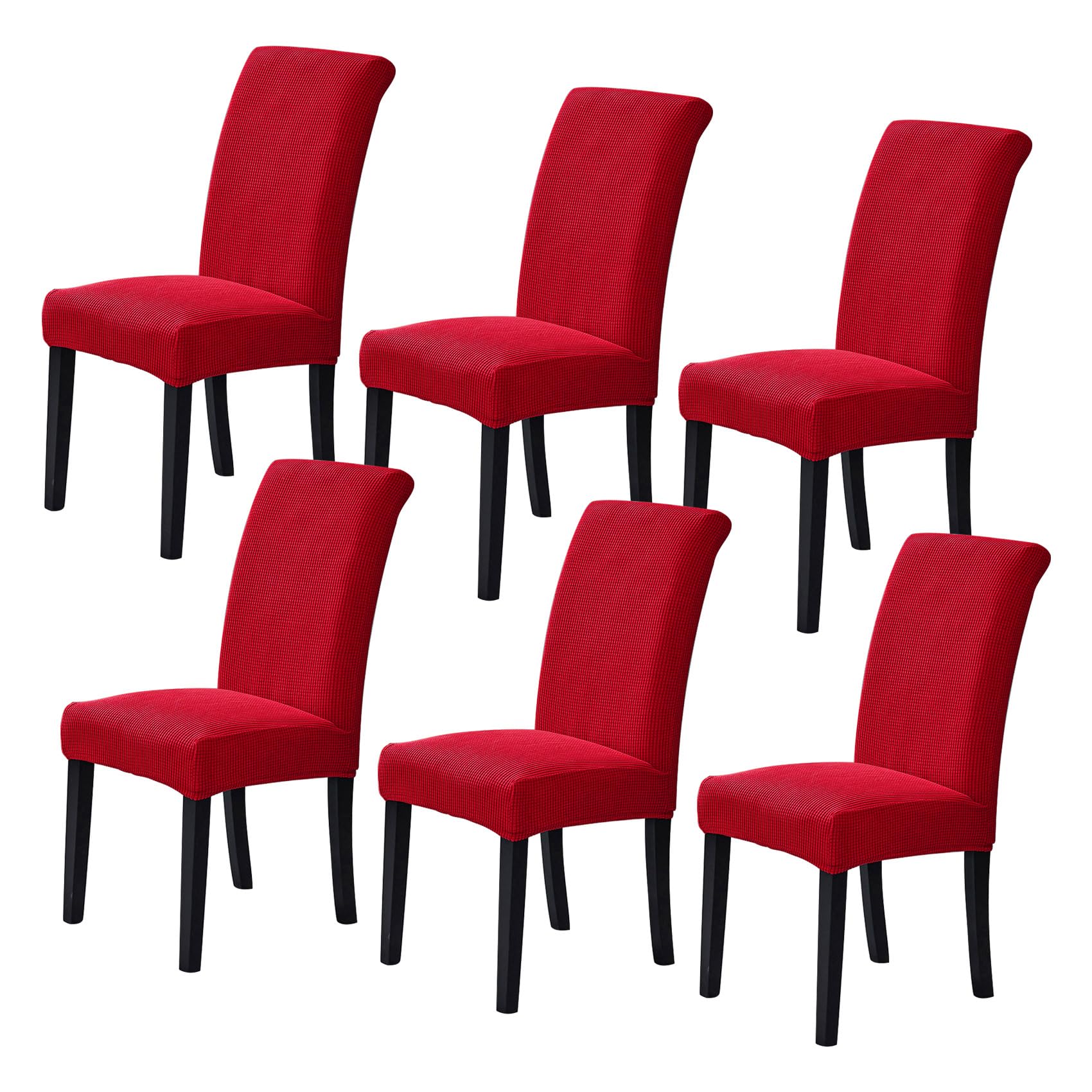 Photo 1 of Howhic Stretch Chair Covers for Dining Room Set of 2, Removable Washable Dining Room Chair Covers, Dining Chair Slipcovers Seat Protector, Great for Home Decor and Banquet (Ruby, 6 Pack)