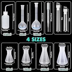 Kingdder 58 Pcs Plastic Beakers Set Include 6