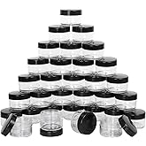 100 Count Small Sample Containers Makeup Jars 15 Gram Cosmetic Containers with Lids Black Traveling Jars Empty Bottles for To