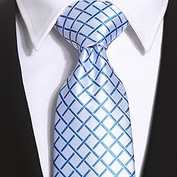 KissTies White Blue Tie 63'' XL Extra Long Ties