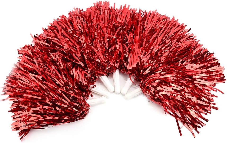 6pcs Cheerleading Pom Poms with Baton Handle
