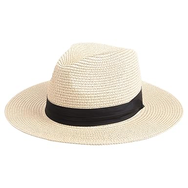 Maylisacc Panama Hut Unisex Stroh Sonnenhut Sommer Fedora Beach Hut für Männer, Frauen