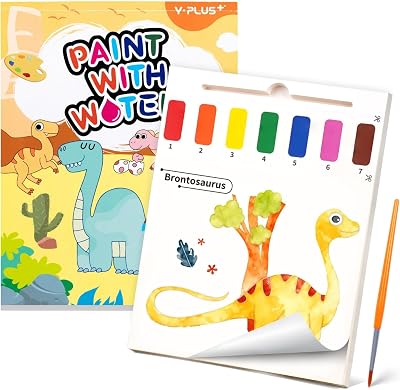 YPLUS Watercolour Paint Set for Kids Dinosaur Coloring Book with Thick Paper