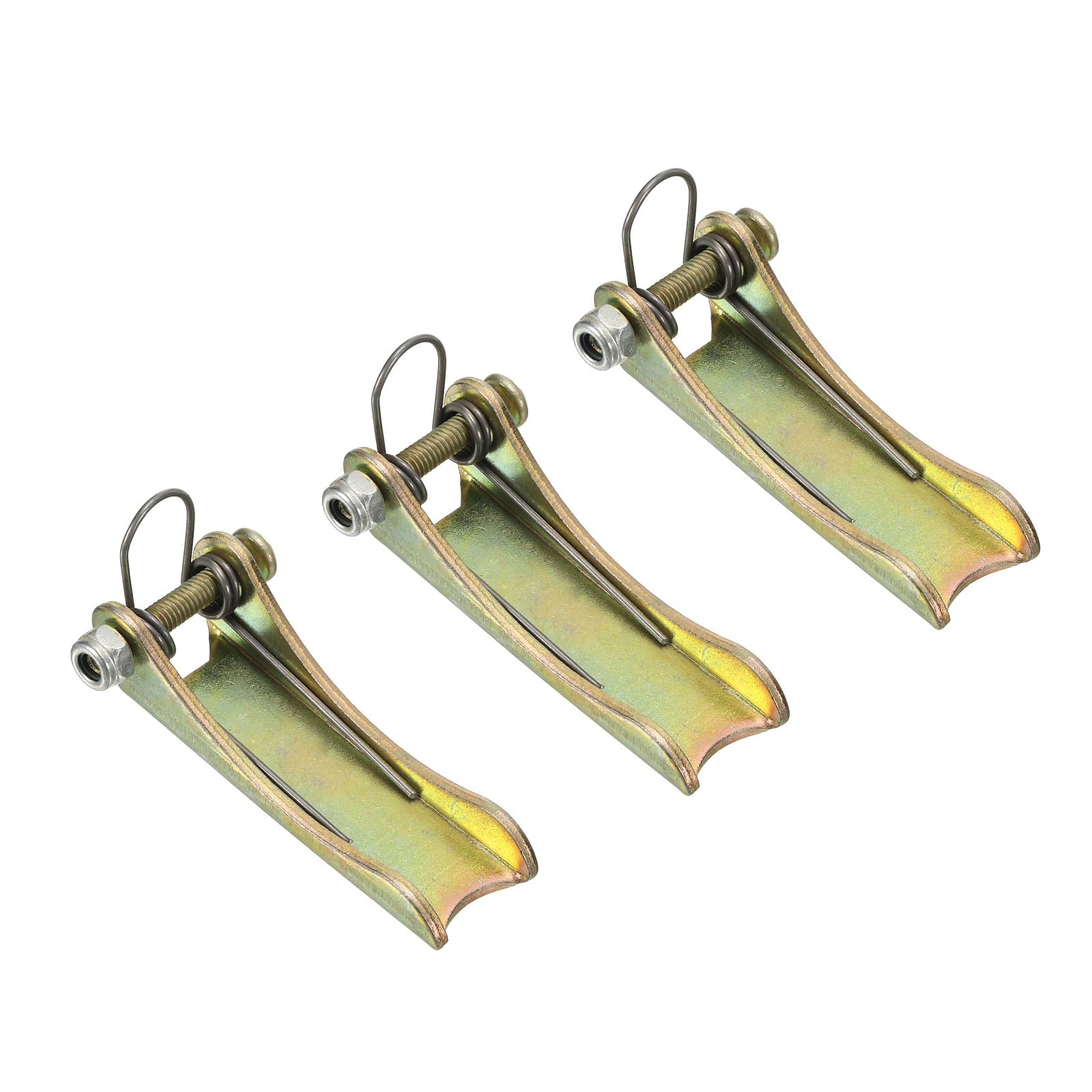 PATIKIL 2.2 Inch Hook Safety Latch Kit, 3 Pack Metal Towing Hitch Replacement for Clevis Hook Trailer, Golden Tone