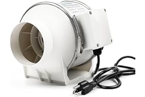 Voltset 4 Inch Duct Fan, Inline Ventilation Exhaust Fan, 280 CFM Duct Intake Fan High Efficiency Air Fan for Duct Vent Bathroom, Kitchen, Grow Tent, Hydroponics, 3D Printer