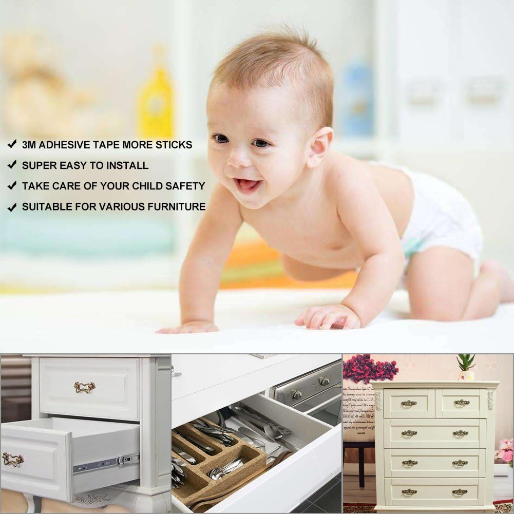 protección contra golpes para bebés y niños bloqueo del gabinete blanco