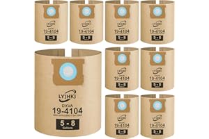 LYJHKJ 9 Pack DXVA19-4104 Vacuum Bags for DEWALT 5 to 8 Gallon Wet/Dry Vacuum, Disposable Shop Vac Bags, Dust Collection Bag Replacement