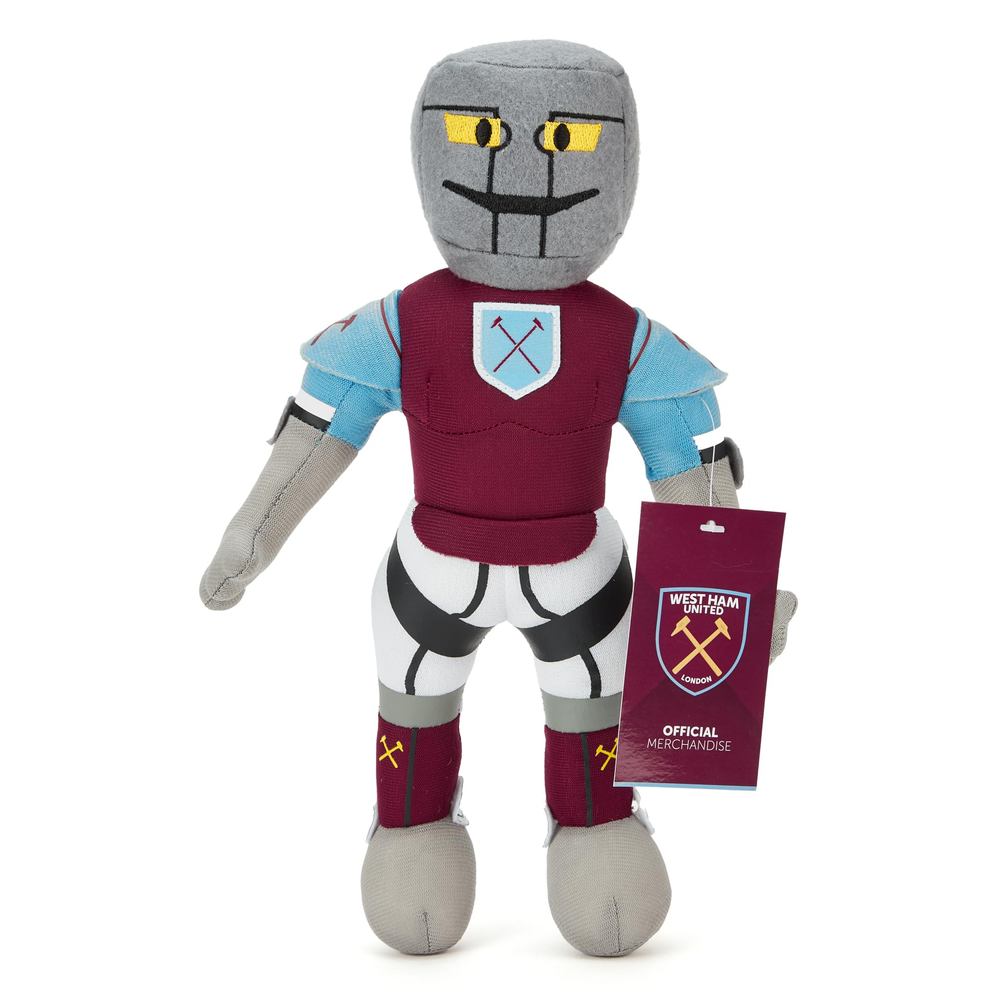 West Ham United FC Official Licenced Hammerhead Mascot - 30cm Collectible Soft Plush Toy for Irons and Hammers Fans of All Ages