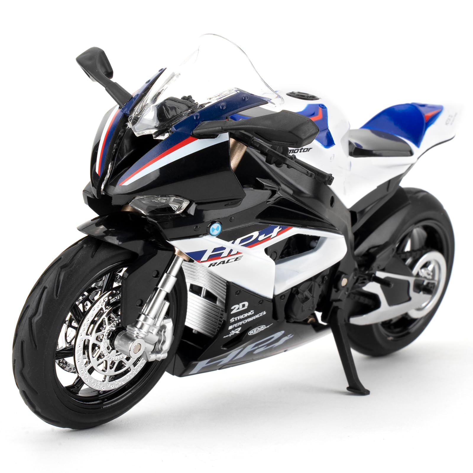 imtfzct 1/12 BMW HP4 Model Car with Sound and Light, Mini Racing, Collectible for 4-7 Years Old (White)