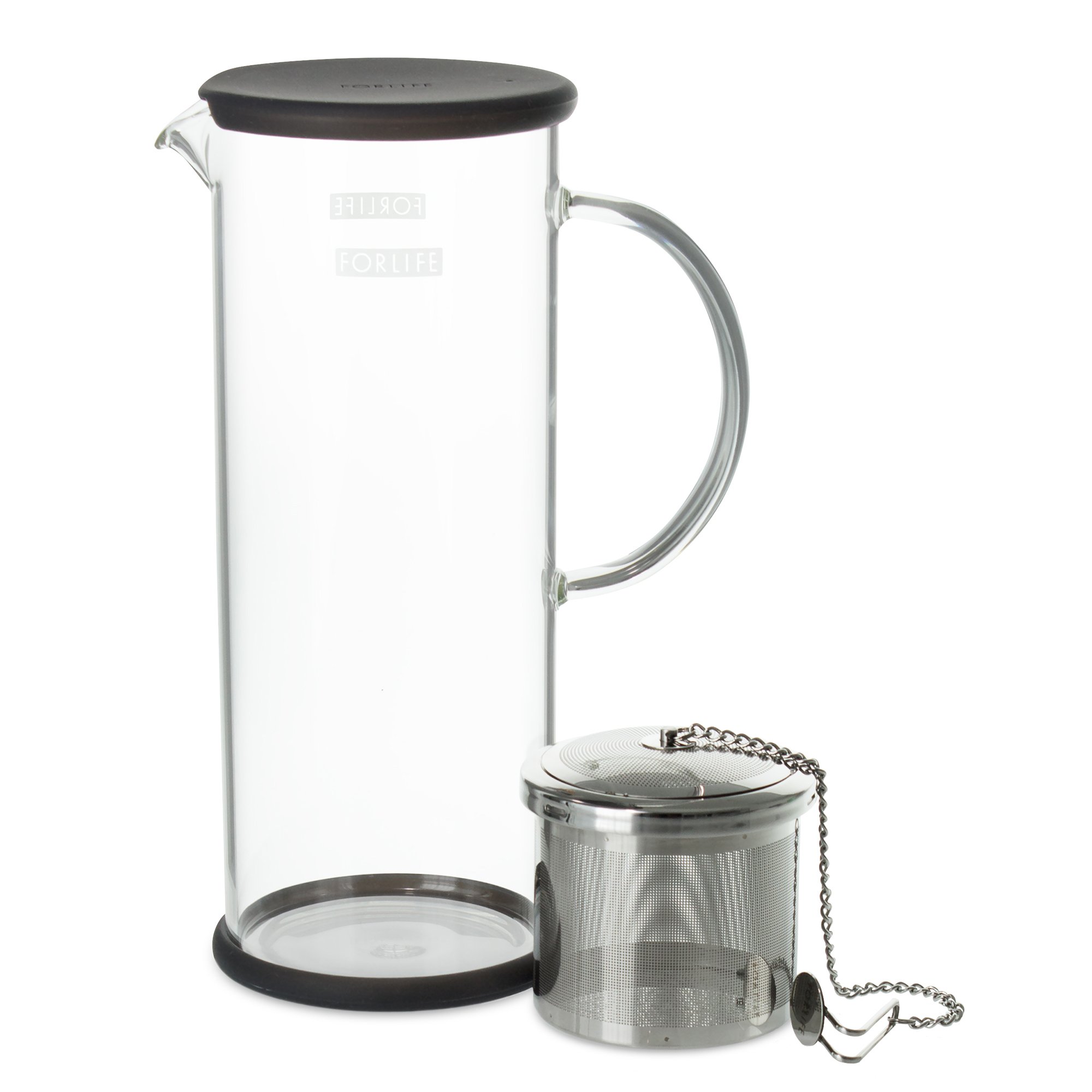 FORLIFE LUCENT Glass Iced Tea Jug with Capsule Infuser, 48Ounce