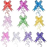 Pull Bows for Valentine's Day Mother's Day Gift Wrapping 100 Pieces 10 Colors Small Rose Printed Ribbon Bows for Present Wrapping Wedding Christmas Thanksgivings Easter Birthday Party Baskets Bags