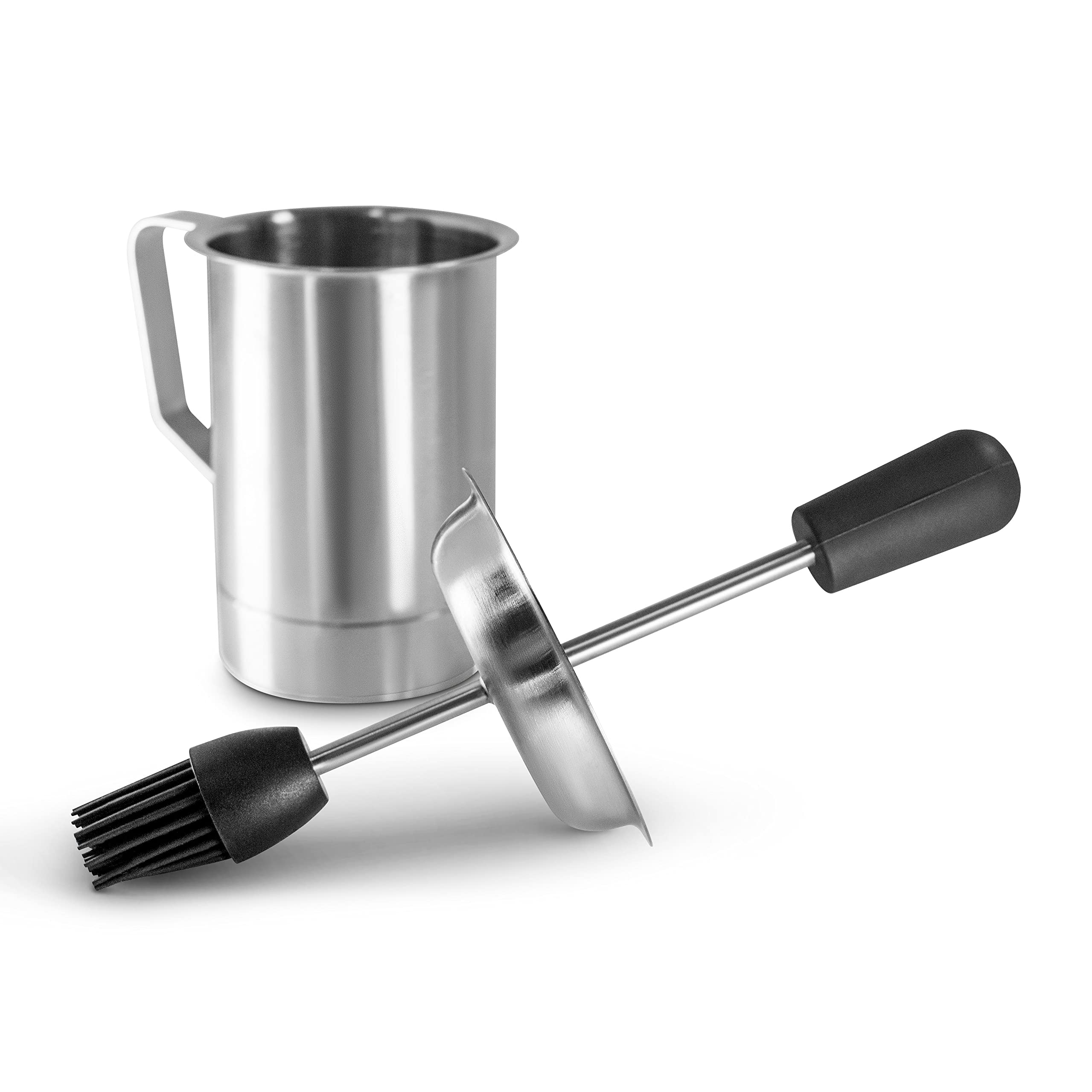 Photo 1 of Bellemain Basting Pot & Brush Set - Silicone Basting Brush for Cooking, Smoking & BBQ Grill - Meat Baster Set