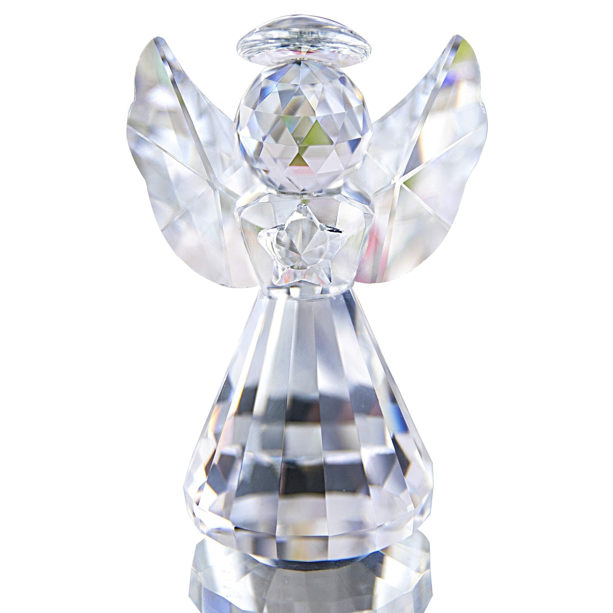 Crystal Angel Figurine Christmas Decor Glass Ornaments Art Collecible Gifts(Clear) — image 1
