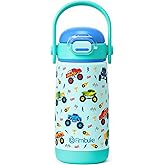 Fimibuke Kids Insulated Water Bottle with Straw Lid & Handle - 14oz BPA FREE 18/8 Stainless Steel Metal Tumbler Leak Proof Double Wall Vacuum Kids Cup Toddler Water Bottle for School Boys Girls