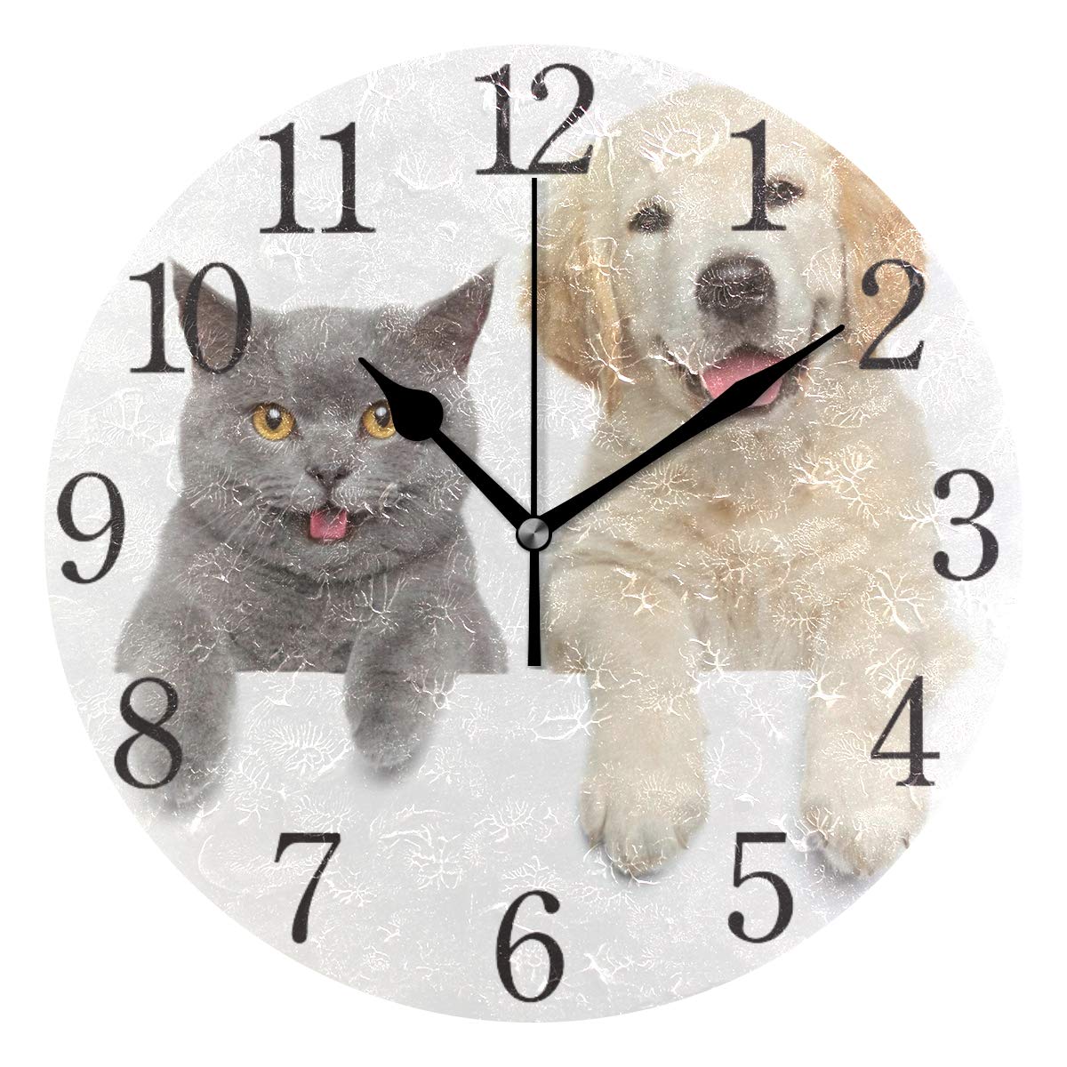 ISAOA 9.4 Inches Modern Wall Clock,Sunny Day Beach Seastar Silent Non-ticking Round Desk Clock Cube Clock for Bedrooms,Kids,Living Room,Kitchen (White)