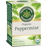 Traditional Medicinals Organic Peppermint Herbal Leaf Tea, Alleviates Digestive Discomfort, 16 Tea Bags (Pack of 6)