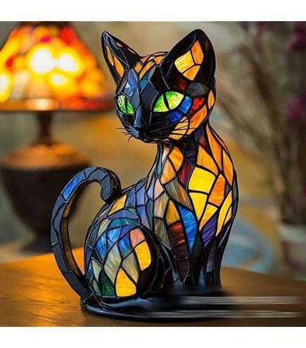 ＊Katze＊ France antique照明セット Xugenxes Cat Lamp,2026 New Series Art Desk Lamp, Dyed Resin