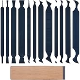 HERMIT TOOLS New Cabinet Scraper Cards and Cabinet Scraper Burnisher with 12 Piece Multi-Shaped Scraper Set Suitable for Various Small space and Small-Sized Tasks(HTCSCS13)