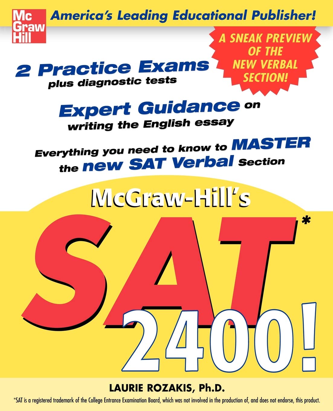 Sat 2400 A Sneak Preview Of The New Sat English Test Rozakis Laurie Amazon Com Books