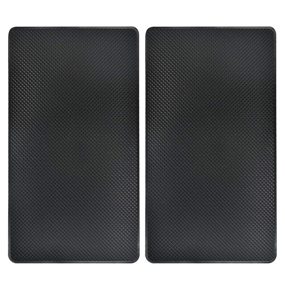 "N/A" 2 Pack Anti Slip Silicone Car Dash Sticky Mat Pads,Dashboard Holder(27 x 15cm/10.6 x 5.9inch),Heat Resistant,Hold Radar Detector Stable,Washable for Phone Keys Coins Holder(Black)