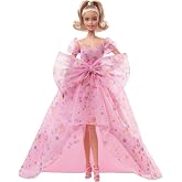 Barbie Signature Birthday Wishes Doll (11.5in Blonde) Wearing Pink Tulle Gown &amp; Shoes, with Customizable Packaging, Gift for 6+