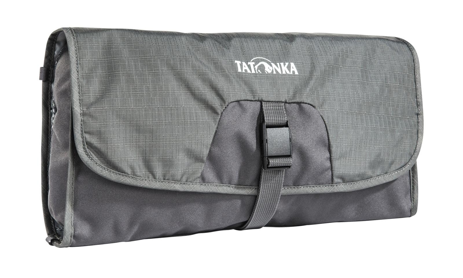 Tatonka Travelcare Toiletry Bag - Flat Hanging Wash Bag with Compartments and Mirror - 32 x 17 x 4 cm (Titanium Grey)